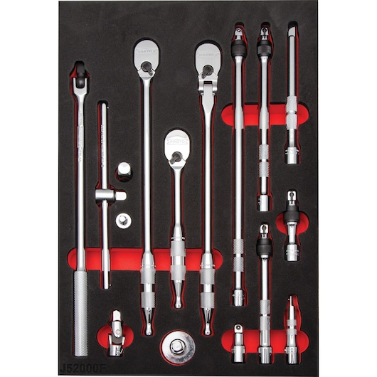 3/8 in. Drive Tools & Accessories With Precision 90 Ratchet Set With Foam (16 pc.)