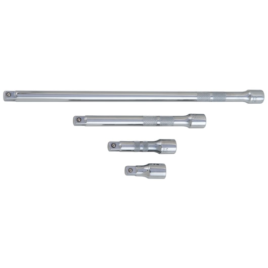 PROTO J52008 chrome extension bar set, four pieces, photography of bars on white background, side view.