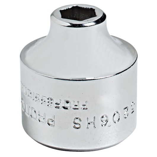 PROTO J5206HS chrome socket tool, front angle on white background.