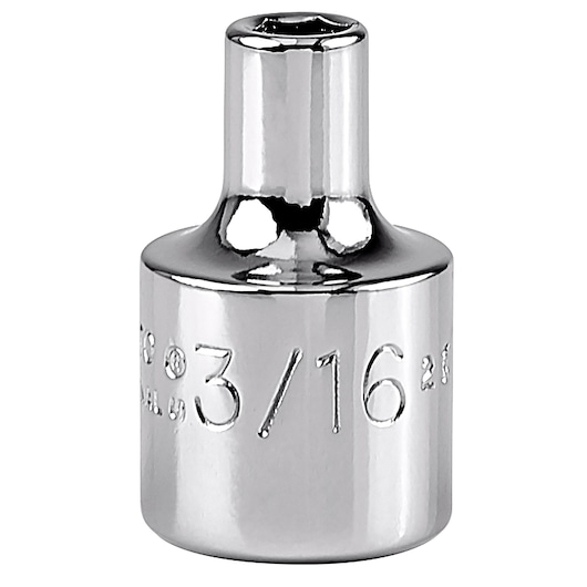 PROTO J5206H chrome 3/16-inch socket, front angle on white background.