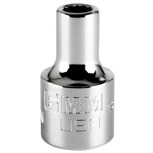PROTO J5206MN 6mm chrome socket, close-up front angle on white background.