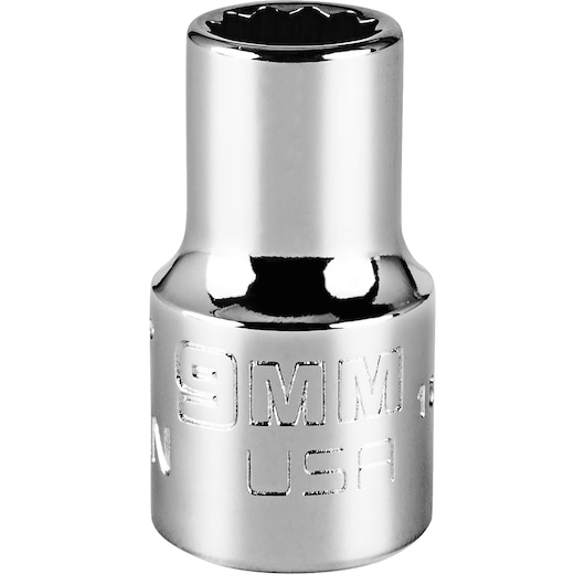 PROTO J5209MN chrome 9mm socket, front angle on white background.