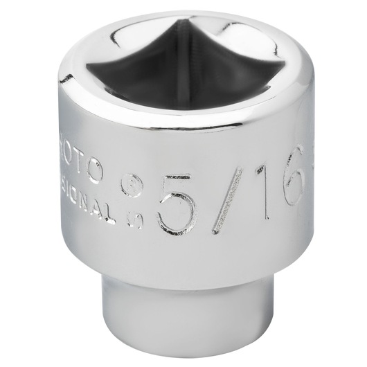 PROTO J5210HS chrome 5/16 inch socket, close-up product photo on white background.