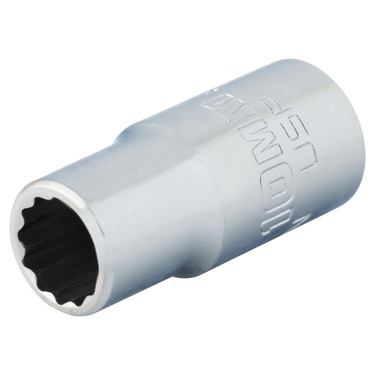 PROTO J5210MN silver 10mm spline socket, side angle on white background