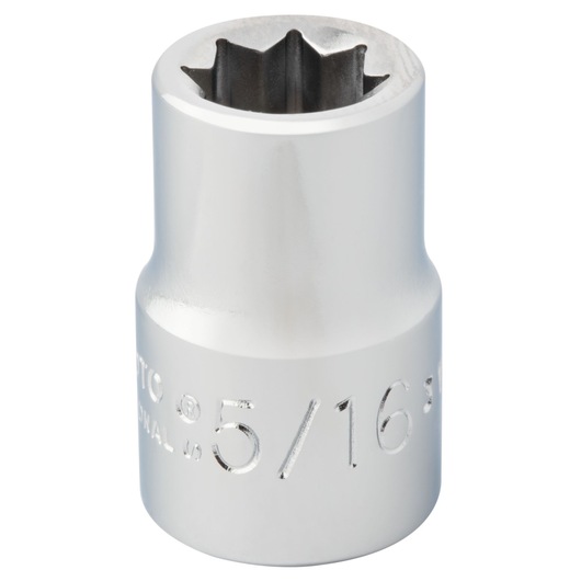 PROTO 5/16 inch chrome socket photography, SKU J5210S, tool category, front angle on white background.