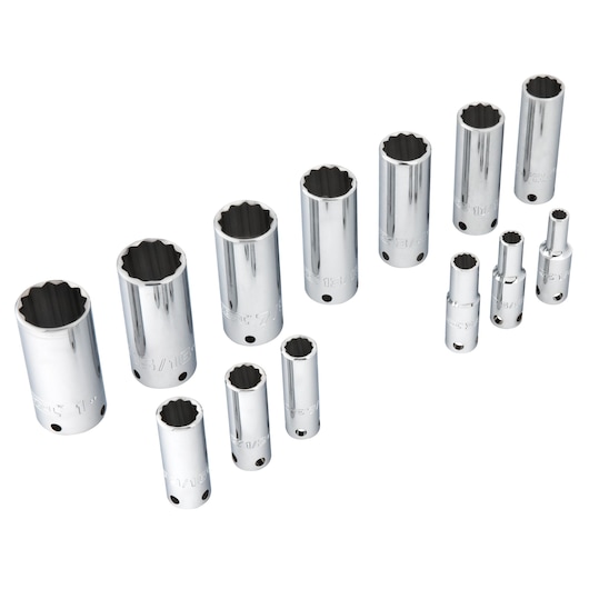 Proto® Tether-Ready 3/8" Drive 13 Piece Deep Socket Set - 12 Point