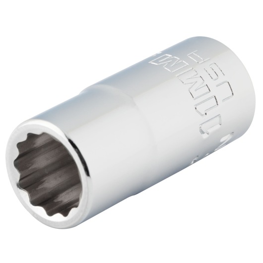 PROTO J5211MN chrome 12-point socket, close-up angle on white background, photographic detail of tool.