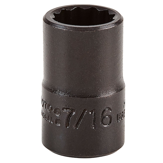 3/8 in. Drive 7/16 in. 12-Point Black Oxide Socket
