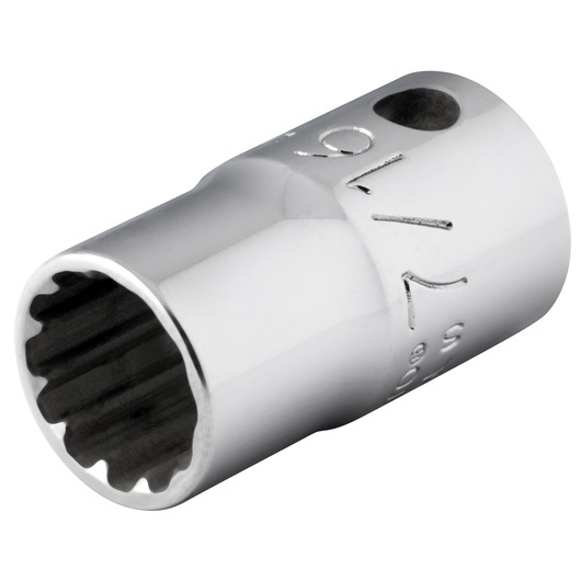 PROTO J5214SPL chrome hand socket, 12-point, close-up view on white background.