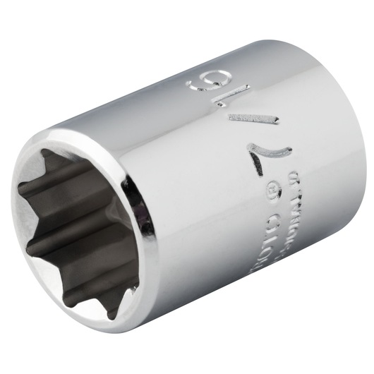 PROTO J5214S chrome 6-point socket, close-up angle on white background.