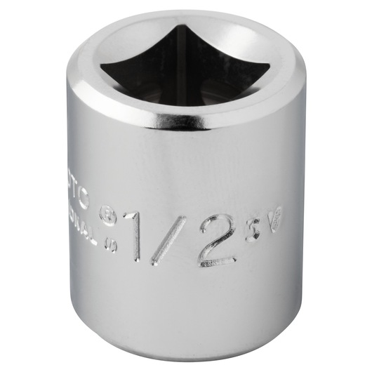 PROTO J5216HS chrome socket, 1/2 inch drive, close-up on white background.