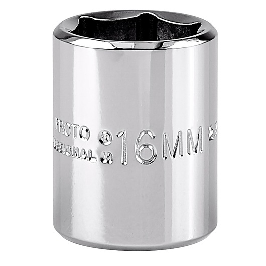 PROTO J5216MH chrome 16mm socket, front angle, white background.