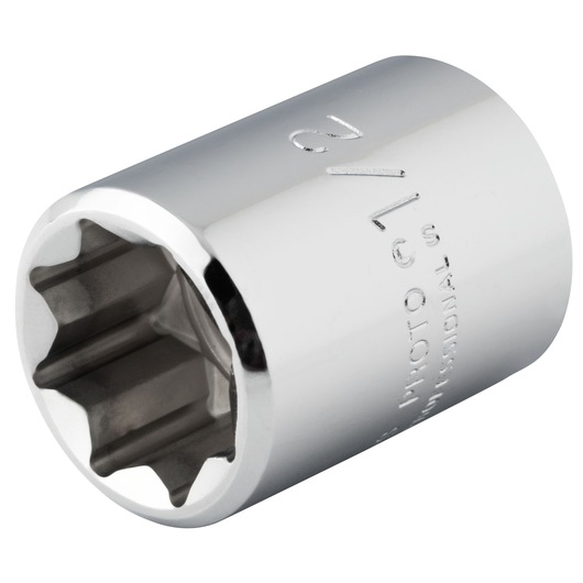 Photo of PROTO J5216S chrome 12-point socket, side angle on white background.