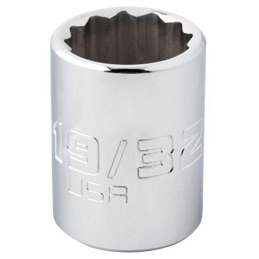 PROTO J5219 socket, 19/32 inch size, chrome finish, front angle on white background.