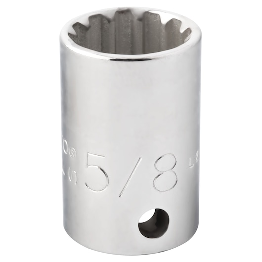 PROTO J5220SPL chrome 5/8-inch socket, 12-point, photography, front angle on white background.