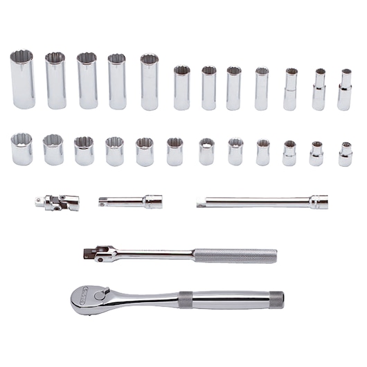 3/8 in. Drive 12-Point Combination Socket Set (29 pc.)