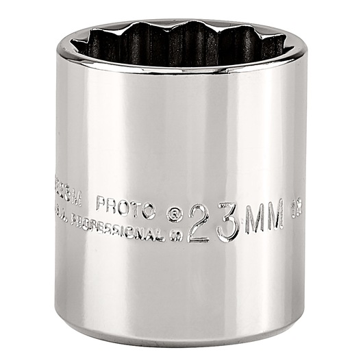 PROTO J5223M chrome finish 23mm socket, photography, front angle on white background