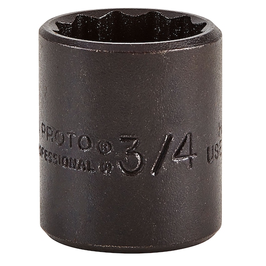 3/8 in. Drive 3/4 in. 12-Point Black Oxide Socket