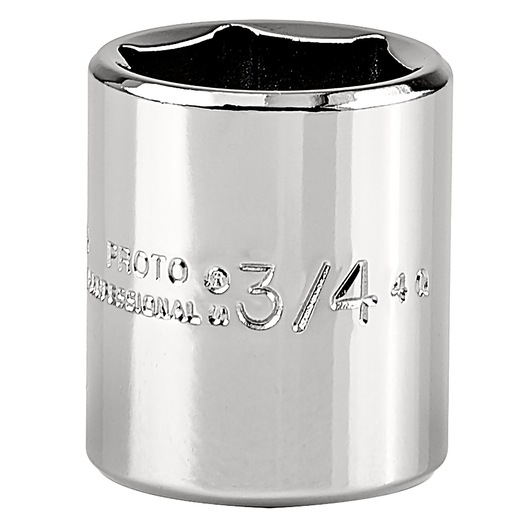 PROTO J5224H chrome finish 3/4 inch socket, cylindrical shape, product photography on white background.