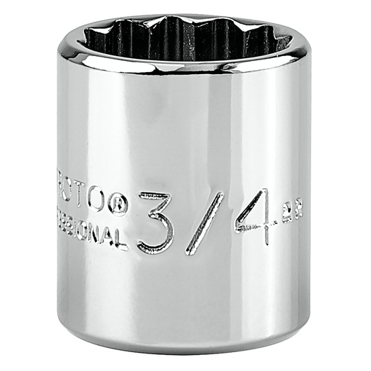 PROTO J5224 chrome 3/4 inch socket, 12-point, front angle photo on white background.