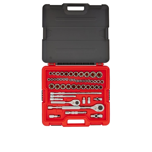 Advanced Storage 3/8 in. and 1/2 in. Drive SAE & MM 6 pt. Socket Set Container (52 pc.)
