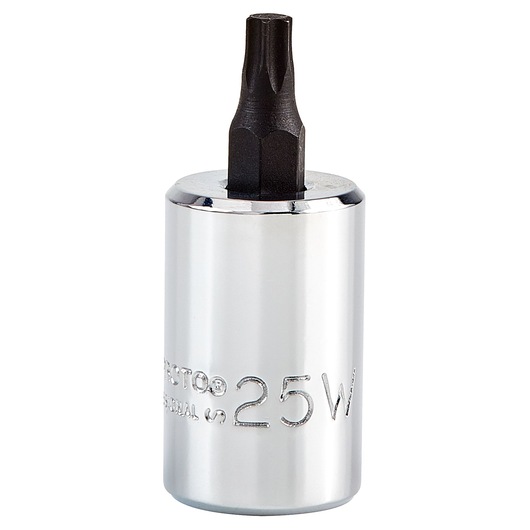 PROTO J5239-25W Torx bit socket, chrome finish, photographed upright on white background.