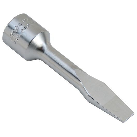 PROTO J5240A chrome socket screwdriver bit, angled view on white background.