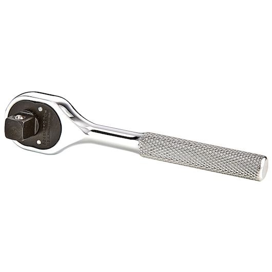 PROTO J5248S chrome ratchet with textured handle, shown at angle on white background, hand tool category.