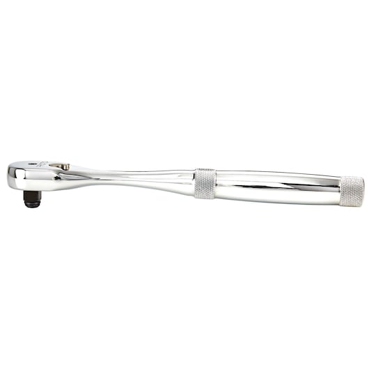 PROTO J5249XLHS chrome ratchet wrench, side view on white background, with knurled handle grip.