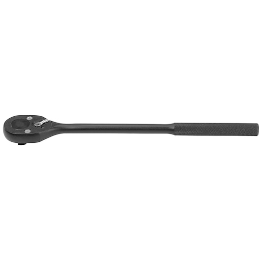 PROTO J5250BL black long handle ratchet tool, knurled grip, side view, tool photography
