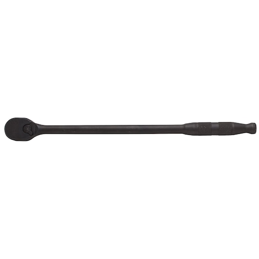 PROTO J5250HTCBL long black flex head ratchet, side angle on white background, textured grip handle.