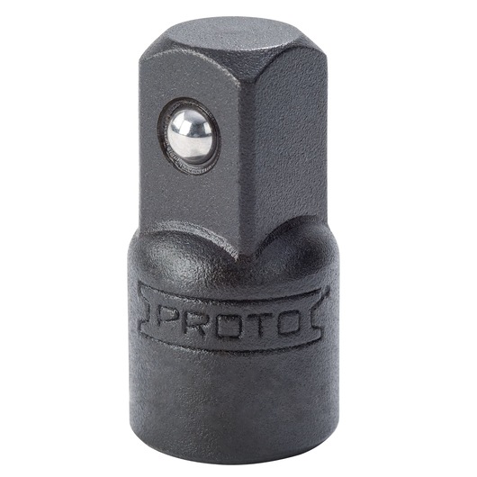 PROTO J5253B socket adapter in black metal, front angle on white background.