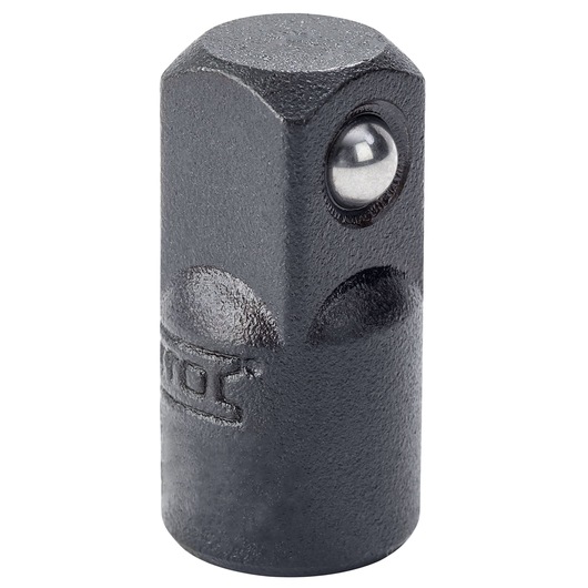 PROTO J5256B black steel socket adapter, close-up front angle, white background.