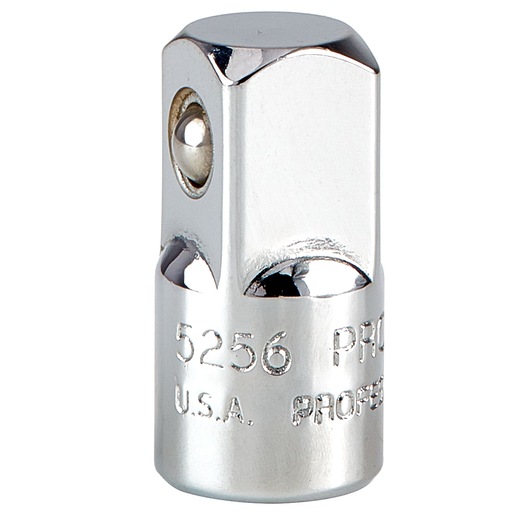 PROTO J5256 chrome socket adapter front angle on white background, engraved with model number and brand
