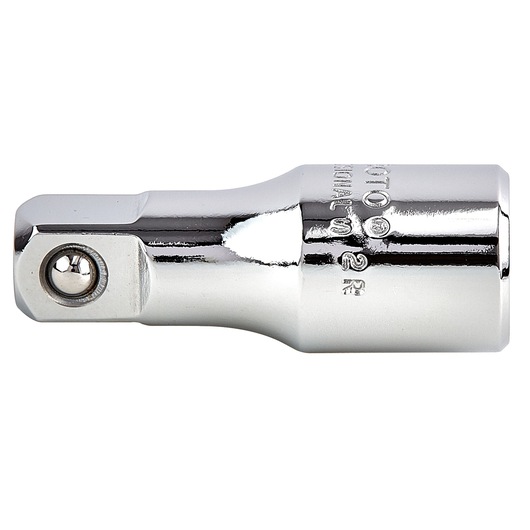 PROTO J5259 chrome socket adapter side view, compact cylindrical design with engraved branding.