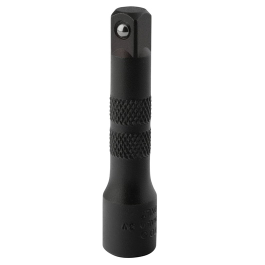 PROTO J5260B black knurled socket extension, side angle on white background, tool accessory.