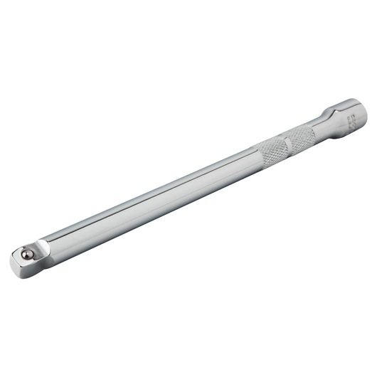 PROTO J5261W chrome extension bar with knurled grip, photographed at an angle on white background.
