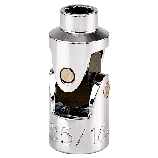PROTO J5272A chrome universal socket with 5/16 inch marking, front angle on white background.