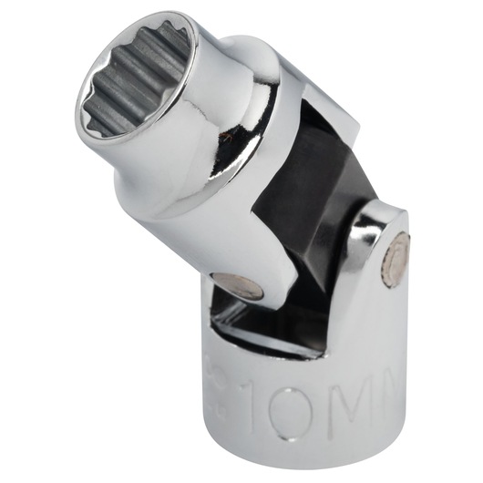 PROTO J5273AM chrome 10mm universal socket photographed at angle on white background.