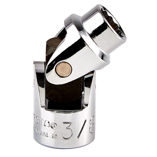 PROTO J5273A chrome universal joint socket adapter, straight angle product photo on white background.