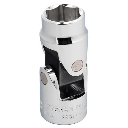 PROTO J5275HAM chrome universal joint socket, front angle, photography on white background.