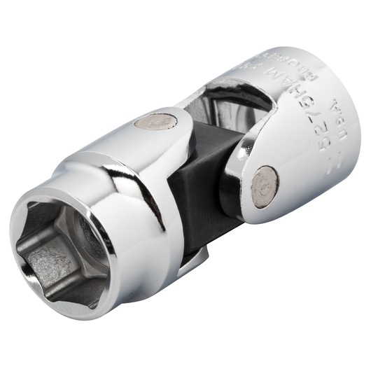 PROTO chrome universal joint socket tool, SKU J5275HAM, side angle on white background.