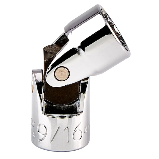 PROTO J5276A chrome flex socket, 9/16 inch, isolated product angle photo.