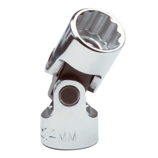 PROTO J5277AM chrome universal joint socket tool, side angle, on white background.