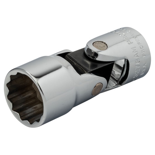 Photo of PROTO J5278AM universal joint socket, chrome finish, angled tool on white background.