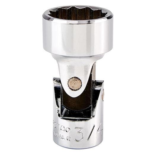 Photo of a PROTO J5279A chrome universal joint socket, 3/4 inch drive, product photographed on white background.