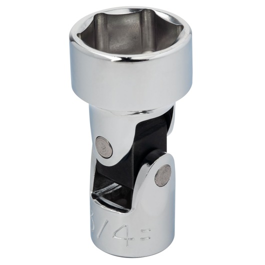 PROTO J5279HA chrome universal joint socket on white background, angled view showing joint and square drive opening.