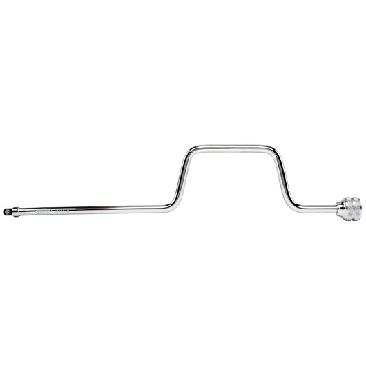 PROTO J5280AG offset handle chrome socket wrench, photography on white background, full side view.