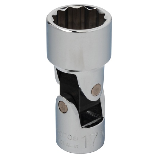 PROTO J5280AM chrome universal socket from front angle, 12-point design for automotive use.