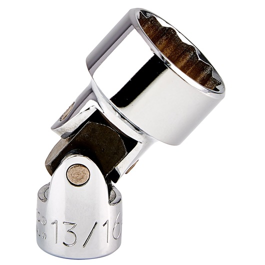PROTO J5280A chrome flex socket, 13/16 inch, angled view, showing universal joint and shiny finish.